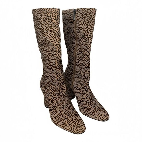 JESSICA SIMPSON Womens Kaelin Animal Print Low Calf Block Heel Booties 9M - Picture 1 of 9